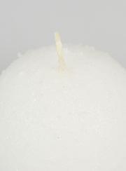 Bougie de Décoration Givrée Sphère 8cm - Blanc