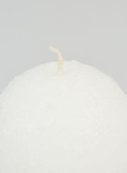 Bougie de Noël Boule Givrée 8cm - Blanc