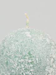 Bougie de Noël Boule Givrée 8cm - Vert
