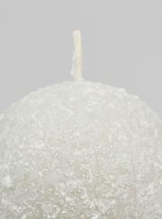 Bougie de Décoration Givrée Sphère 8cm - Argent