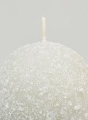 Bougie de Noël Boule Givrée 8cm - Argent