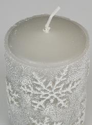 Bougie de Décoration Cristaux de Neige - Argent