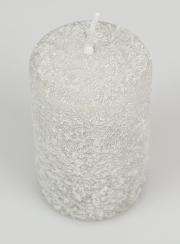 Bougie de Décoration Givrée 10cm - Argent
