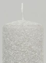 Bougie de Décoration Givrée 10cm - Argent