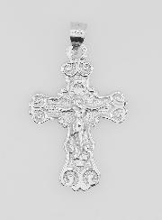 Pendentif Croix Large Arabesque en Argent - 20mm