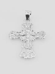 Pendentif Croix Large Arabesque en Argent - 20mm