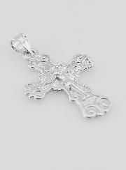 Pendentif Croix Large Arabesque en Argent - 20mm