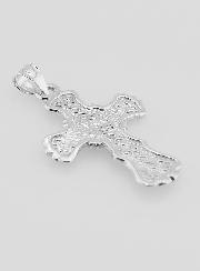 Pendentif Croix Large Arabesque en Argent - 20mm