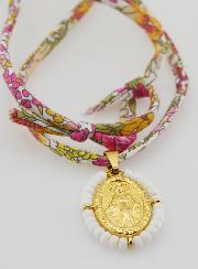 Médaille Miraculeuse Perlée - Cordon Liberty