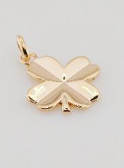 Pendentif Trèfle 4 Feuilles en Plaqué Or - 17mm