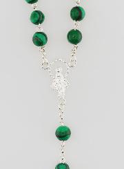 Chapelet Vierge Miraculeuse Argent 925 & Malachite