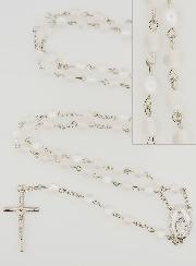 Chapelet Vierge Miraculeuse & Perles Blanches