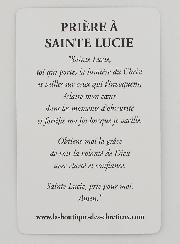 Carte de Prière à Sainte Lucie