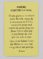 Lot de 10 Cartes de Prière Médaille de Saint Benoit