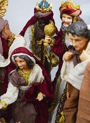 Grande Crèche de Noël 11 Santons Avec Etoffe - 40cm