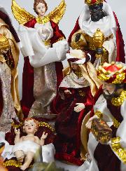 Crèche de Noël Complète 11 Santons Avec Étoffe - 34cm