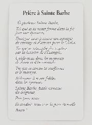 Lot de 10 Cartes de Prière à Sainte Barbe
