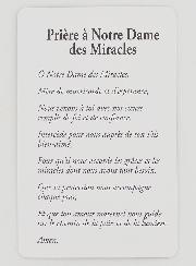 Lot de 10 Cartes de Prière à Notre Dame des Miracles