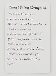 Lot de 10 Cartes de Prière à Saint Jean l'Evangéliste