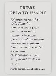 Lot de 10 Cartes de Prière Fête de la Toussaint