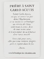 Lot de 10 Cartes de Prière à Saint Carlo Acutis