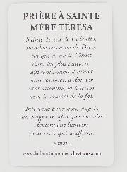 Lot de 10 Cartes de Prière à Sainte Mère Teresa