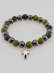 Bracelet en Pierres Naturelles de Vésuvianite & Hématite