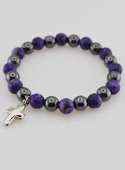 Bracelet en Pierres Naturelles de Charoïte & Hématite