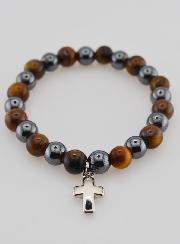 Bracelet en Pierres Naturelles - Hématite & Oeil de Tigre