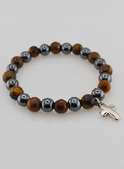 Bracelet en Pierres Naturelles - Hématite & Oeil de Tigre