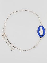 Bracelet Médaille Miraculeuse - Argent & Émail Bleu
