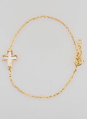 Bracelet Religieux en Plaqué Or & Croix en Nacre