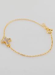 Bracelet Religieux en Plaqué Or & Croix en Nacre