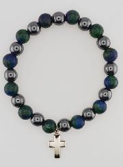 Bracelet Avec Croix - Hématite & Azurite