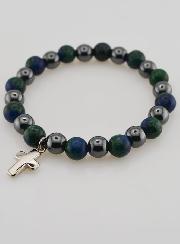 Bracelet Avec Croix - Hématite & Azurite