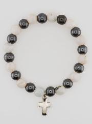 Bracelet Avec Croix - Hématite & Pierre de Lune