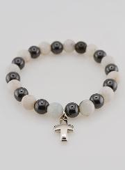 Bracelet Avec Croix - Hématite & Pierre de Lune