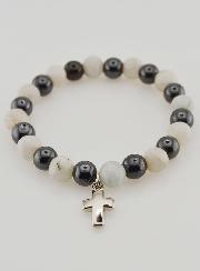 Bracelet en Pierres Naturelles - Hématite & Pierre de Lune