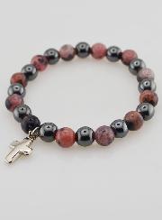 Bracelet Avec Croix - Hématite & Rhodonite