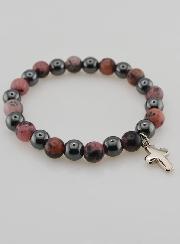 Bracelet Avec Croix - Hématite & Rhodonite