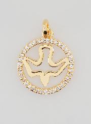 Médaille Saint Esprit Ajourée en Plaqué Or - 15mm