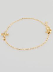 Bracelet Religieux en Plaqué Or & Croix Strass