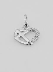 Pendentif Coeur & Croix en Argent