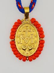 Médaille Miraculeuse Perles Rouges - Cordon