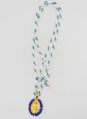 Médaille Miraculeuse Perles Bleues & Cordon