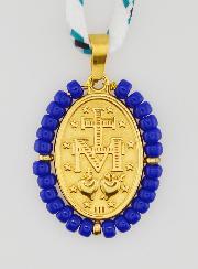 Collier Cordon Miraculeuse & Perles Bleues