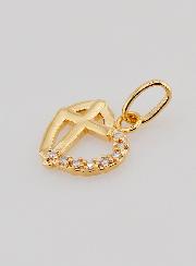 Pendentif Coeur & Croix en Plaqué Or