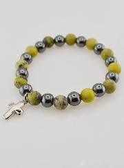 Bracelet Avec Croix - Hématite & Serpentine