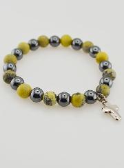 Bracelet Avec Croix - Hématite & Serpentine