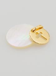 Médaille Jeton Plaqué Or & Nacre - Croix